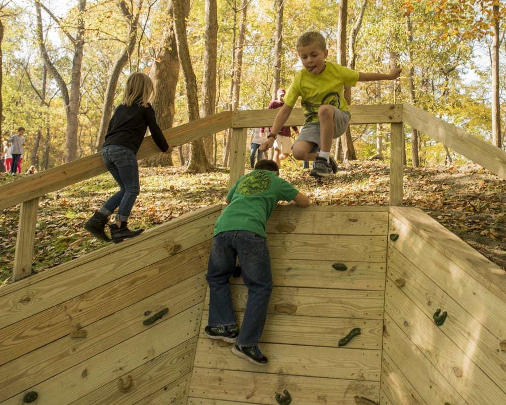 Children on Climbing Wall